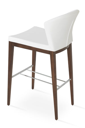 Soho Concept Capri Counter Wood Barstools & Counterstools - Durable Camira Fabric, Solid Walnut & Brass Finish Walnut,White  Soho-concept-dining-chair-10708