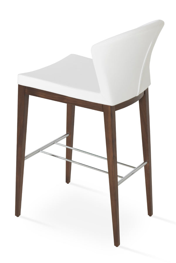 Soho Concept Capri Counter Wood Barstools & Counterstools - Durable Camira Fabric, Solid Walnut & Brass Finish Walnut,White  Soho-concept-dining-chair-10708