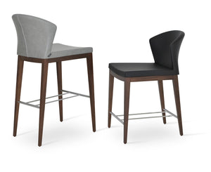 Soho Concept Capri Counter And Bar Stools With Luxurious Camira Era Upholstery And Solid Wood Finishes, 10-year Guarantee Walnut,Light Grey  Soho-concept-dining-chair-10699