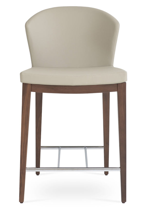 Soho Concept Capri Counter Wood Barstools & Counterstools - Durable Camira Fabric, Solid Walnut & Brass Finish Walnut  Soho-concept-dining-chair-10702
