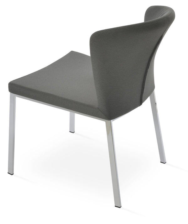 Soho Concept Capri Metal Dining Chair In White Boucle - Durable Camira Fabric, Chrome Finish, 10-year Guarantee Chrome,Grey  Soho-concept-dining-chair-01723