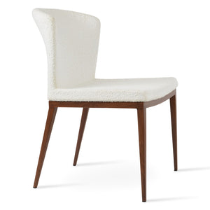Soho Concept Capri Mw Dining Chair - Stylish White Boucle Fabric With Walnut & Turquoise, 10-year Guarantee! Walnut,White  Soho-concept-dining-chair-01731