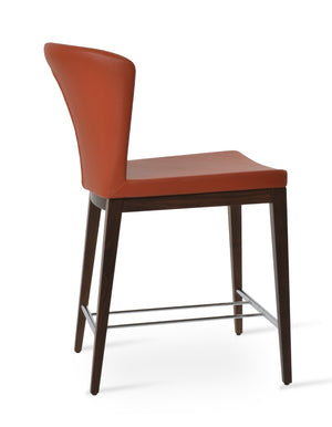 Soho Concept Capri Counter Wood Barstools & Counterstools - Durable Camira Fabric, Solid Walnut & Brass Finish Walnut  Soho-concept-dining-chair-10712