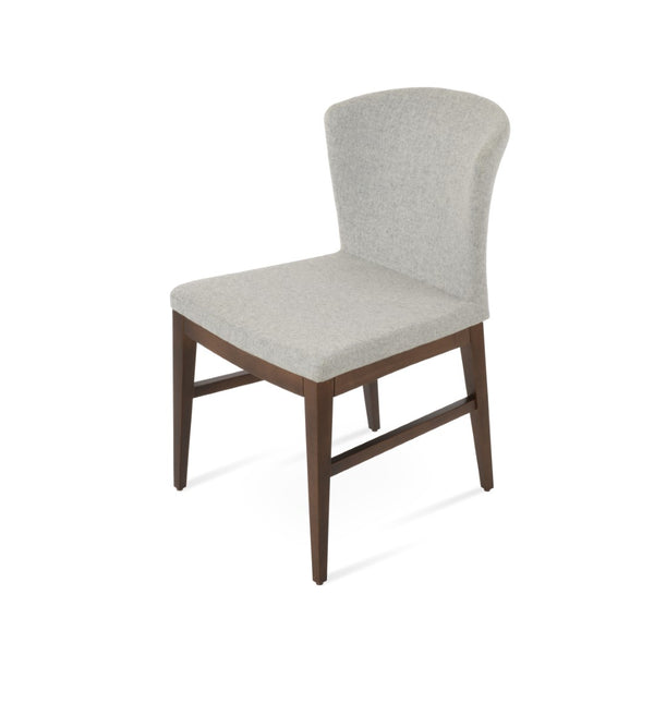 Soho Concept Capri Counter Wood Bar Chair - Premium Camira Blazer Wool Fabric, 10-year Guarantee, Silver & Walnut Silver,Walnut  Soho-concept-dining-chair-01745