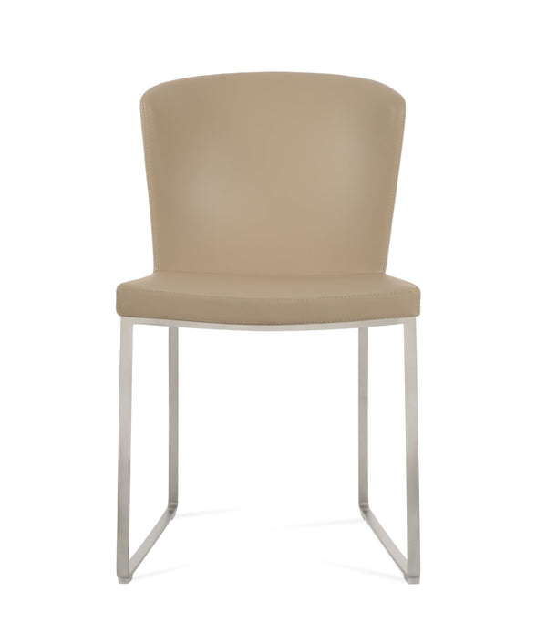 Soho Concept Capri Chair Sled Base Dining Chair - Camira Era Fabric, 10-year Guarantee, Stylish White Boucle   Soho-concept-dining-chair-01753
