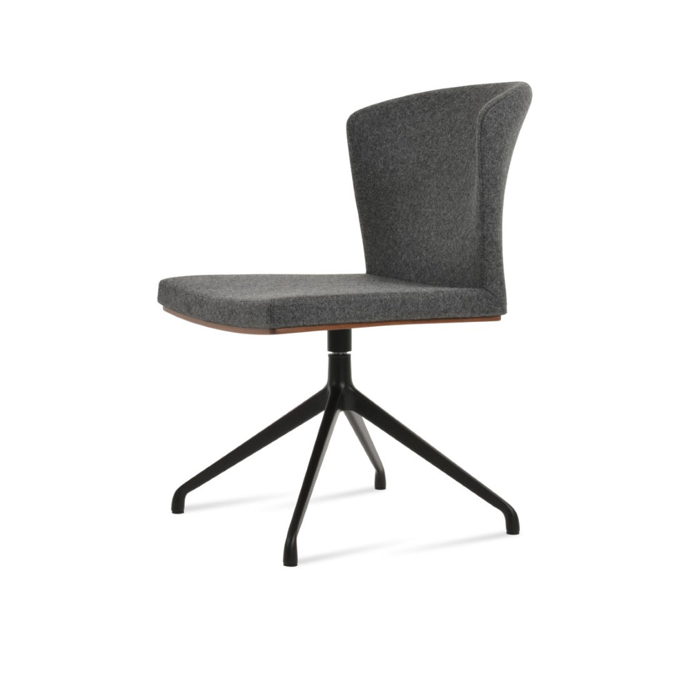 Soho Concept Capri Spider Swivel Dining Chair - Luxurious Camira Blazer Wool Fabric, 10-year Guarantee, Stylish Colors Black,Dark Grey  Soho-concept-dining-chair-01762