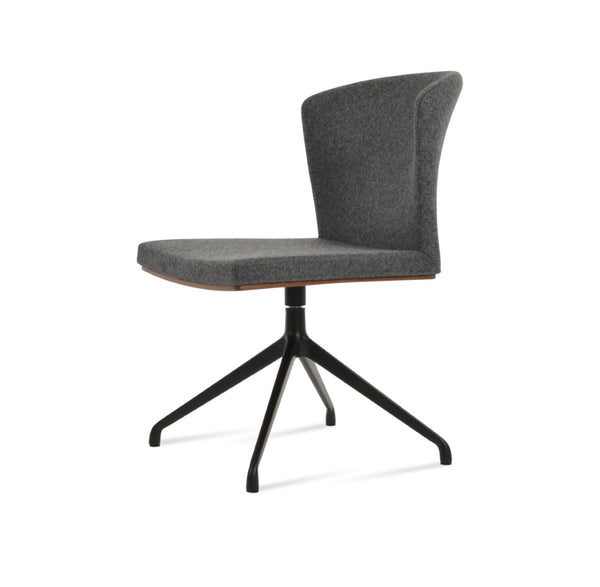 Soho Concept Capri Spider Swivel Dining Chair - Luxurious Camira Blazer Wool Fabric, 10-year Guarantee, Stylish Colors Black,Dark Grey  Soho-concept-dining-chair-01762