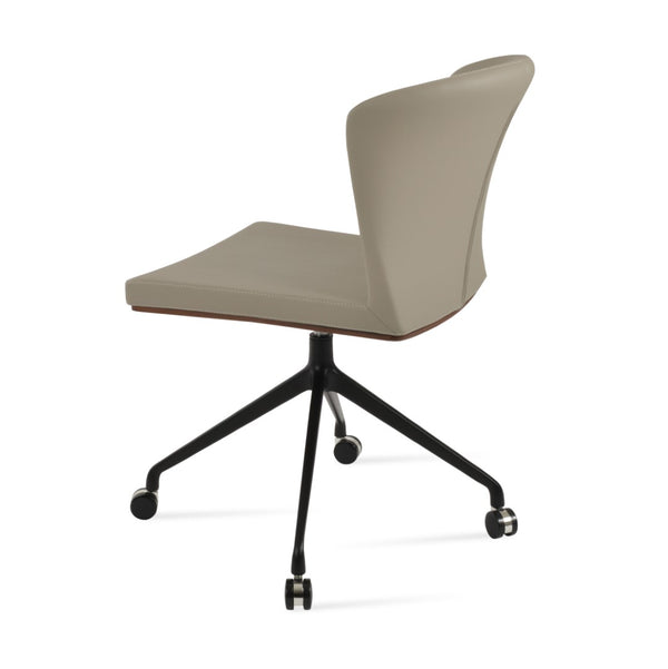 Soho Concept Capri Spider Swivel Dining Chair In White Boucle - 10-year Guarantee, Italian Craftsmanship, Black Base Black  Soho-concept-dining-chair-01765