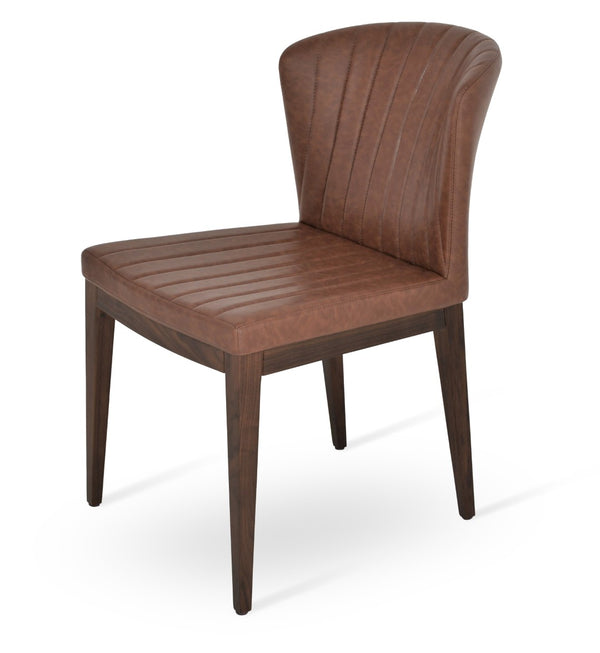 Soho Concept Capri Wood Chair - Stylish Dining Chair With Camira Era Fabric, 10-year Guarantee, Multiple Colors Walnut,Brown  Soho-concept-dining-chair-01773