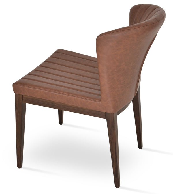 Soho Concept Capri Wood Chair - Stylish Dining Chair With Camira Era Fabric, 10-year Guarantee, Multiple Colors Walnut,Brown  Soho-concept-dining-chair-01773