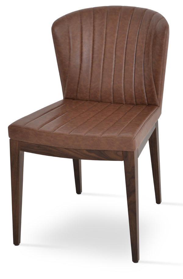 Soho Concept Capri Wood Chair - Stylish Dining Chair With Camira Era Fabric, 10-year Guarantee, Multiple Colors Walnut,Brown  Soho-concept-dining-chair-01773