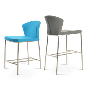 Soho Concept Capri Counter And Bar Stools With Luxurious Camira Era Upholstery And Solid Wood Finishes, 10-year Guarantee Turquoise,Grey  Soho-concept-dining-chair-10683