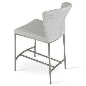 Soho Concept Capri Counter Barstools - Elegant Wool Upholstery With Brass Footrests, 10-year Guarantee, 350 Lbs Capacity White  Soho-concept-dining-chair-07492