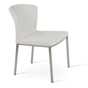 Soho Concept Capri Metal Dining Chair In White Boucle - Durable Camira Fabric, Chrome Finish, 10-year Guarantee Chrome,White  Soho-concept-dining-chair-01700