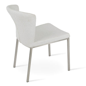 Soho Concept Capri Metal Dining Chair In White Boucle - Durable Camira Fabric, Chrome Finish, 10-year Guarantee Chrome,White  Soho-concept-dining-chair-01700
