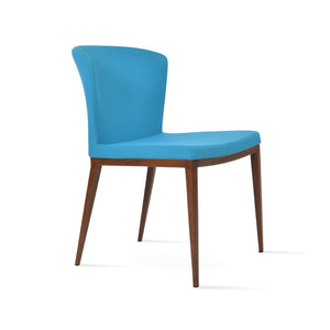 Soho Concept Capri Mw Dining Chair - Stylish White Boucle Fabric With Walnut & Turquoise, 10-year Guarantee! Walnut,Turquoise  Soho-concept-dining-chair-01724