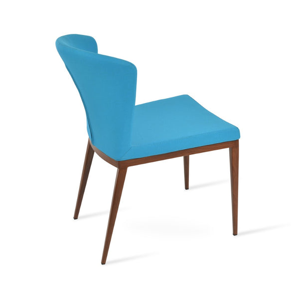 Soho Concept Capri Mw Dining Chair - Stylish White Boucle Fabric With Walnut & Turquoise, 10-year Guarantee! Walnut,Turquoise  Soho-concept-dining-chair-01724