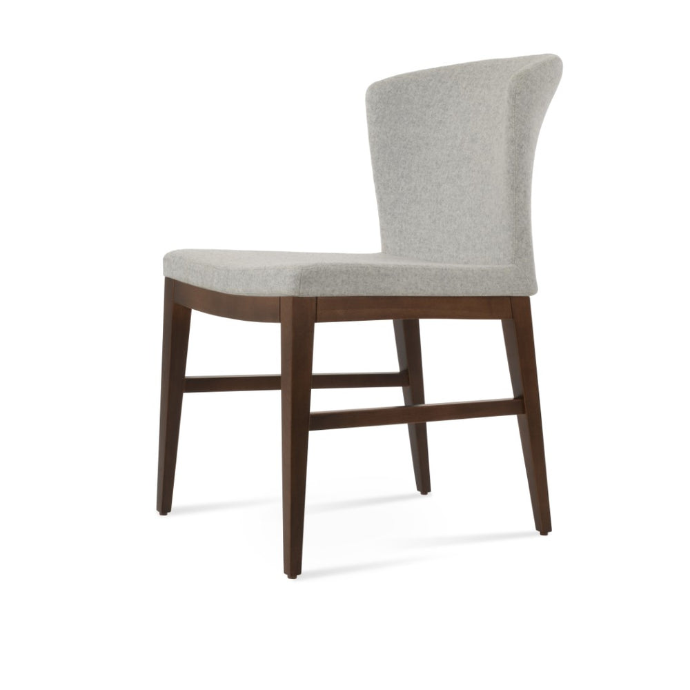 Soho Concept Capri Wood Chair: Stylish Dining Chair In Camira Blazer Wool – 10-year Guarantee, Multiple Colors! Silver,Walnut  Soho-concept-dining-chair-01774