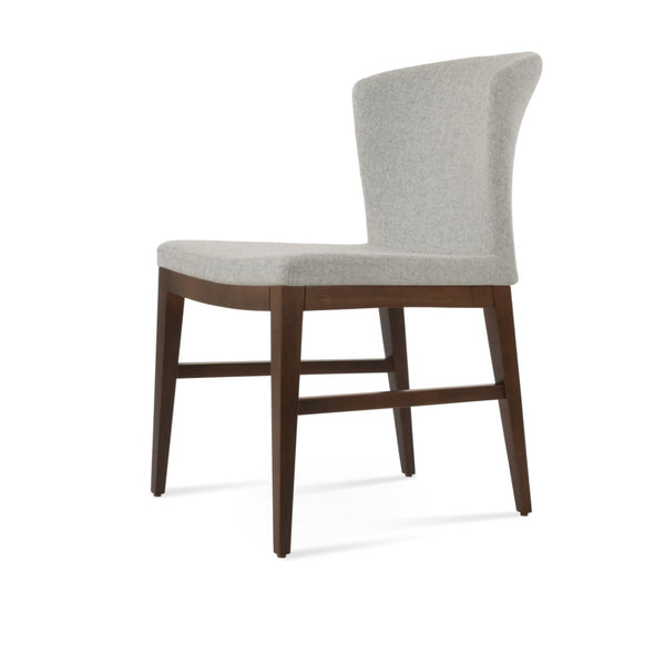 Soho Concept Capri Wood Chair: Stylish Dining Chair In Camira Blazer Wool – 10-year Guarantee, Multiple Colors! Silver,Walnut  Soho-concept-dining-chair-01774