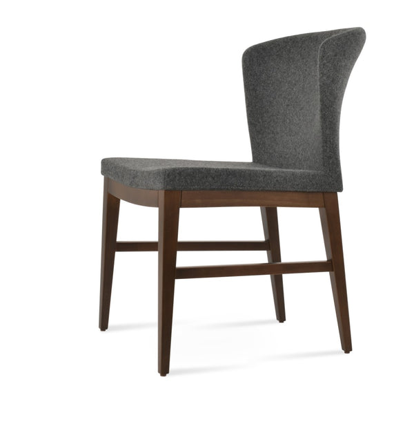 Soho Concept Capri Wood Chair: Stylish Dining Chair In Camira Blazer Wool – 10-year Guarantee, Multiple Colors! Dark Grey,Walnut  Soho-concept-dining-chair-01768