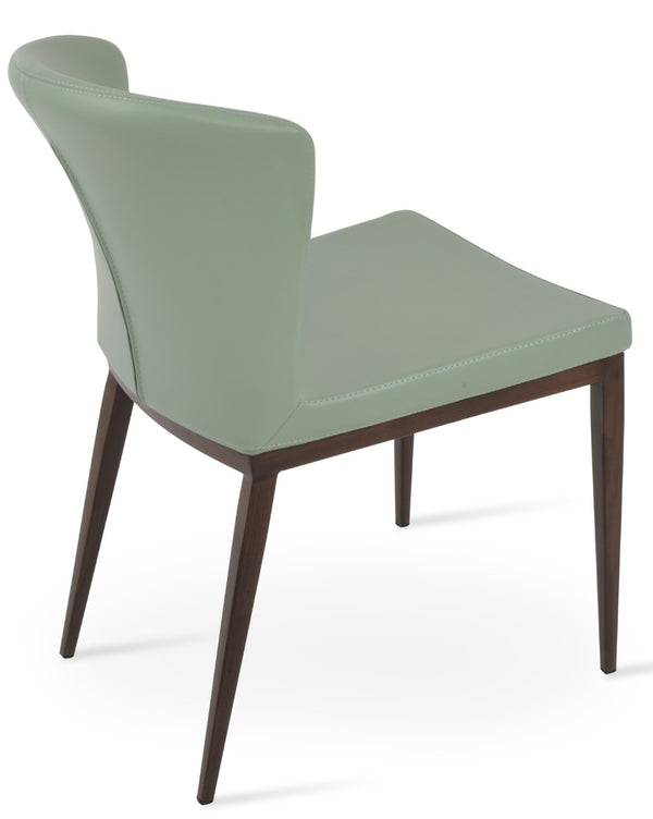 Soho Concept Capri Mw Dining Chair - Stylish White Boucle Fabric With Walnut & Turquoise, 10-year Guarantee! Walnut  Soho-concept-dining-chair-01741