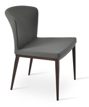 Soho Concept Capri Mw Dining Chair - Stylish White Boucle Fabric With Walnut & Turquoise, 10-year Guarantee! Walnut,Grey  Soho-concept-dining-chair-01737