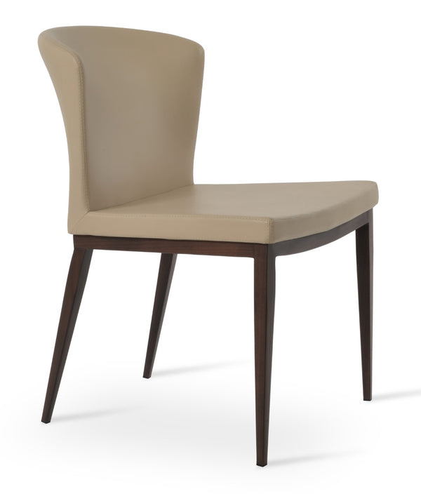 Soho Concept Capri Mw Dining Chair - Stylish White Boucle Fabric With Walnut & Turquoise, 10-year Guarantee! Walnut  Soho-concept-dining-chair-01739
