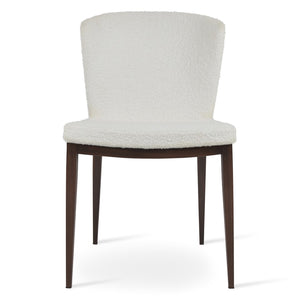 Soho Concept Capri Mw Dining Chair - Stylish White Boucle Fabric With Walnut & Turquoise, 10-year Guarantee! Walnut,White  Soho-concept-dining-chair-01744