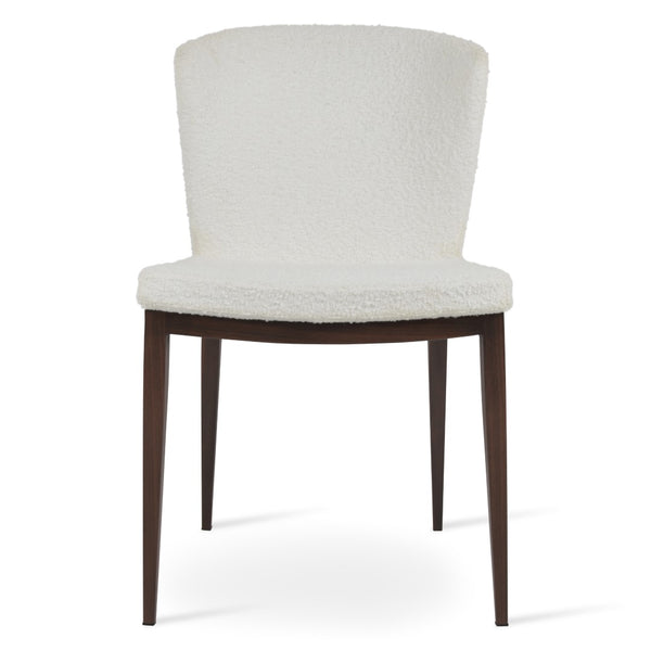 Soho Concept Capri Mw Dining Chair - Stylish White Boucle Fabric With Walnut & Turquoise, 10-year Guarantee! Walnut,White  Soho-concept-dining-chair-01744