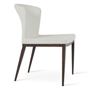 Soho Concept Capri Mw Dining Chair - Stylish White Boucle Fabric With Walnut & Turquoise, 10-year Guarantee! Walnut,White  Soho-concept-dining-chair-01744