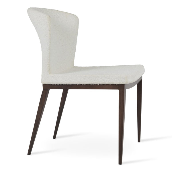 Soho Concept Capri Mw Dining Chair - Stylish White Boucle Fabric With Walnut & Turquoise, 10-year Guarantee! Walnut,White  Soho-concept-dining-chair-01744