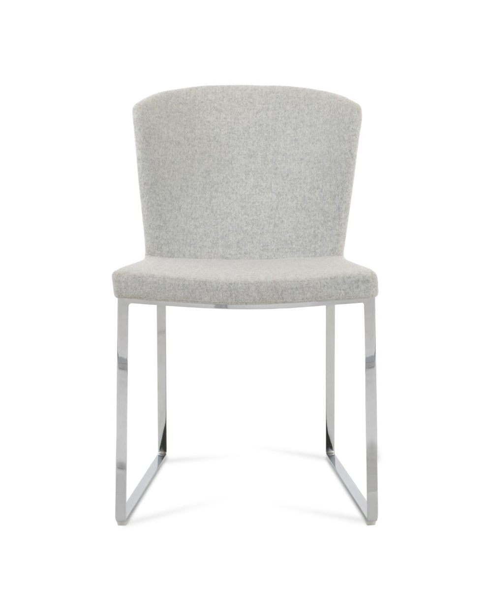 Soho Concept Capri Chair Sled Base Dining Chair - Durable Camira Blazer Wool, Elegant Silver, 10-year Warranty Silver  Soho-concept-dining-chair-01672