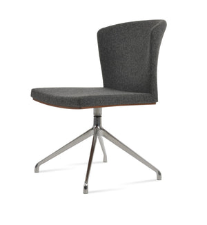 Soho Concept Capri Spider Swivel Dining Chair - Luxurious Camira Blazer Wool Fabric, 10-year Guarantee, Stylish Colors Dark Grey  Soho-concept-dining-chair-01763