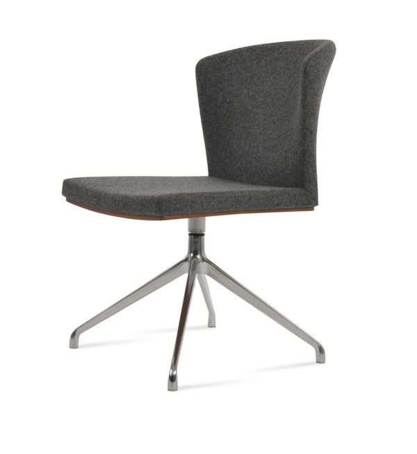 Soho Concept Capri Spider Swivel Dining Chair - Luxurious Camira Blazer Wool Fabric, 10-year Guarantee, Stylish Colors Dark Grey  Soho-concept-dining-chair-01763