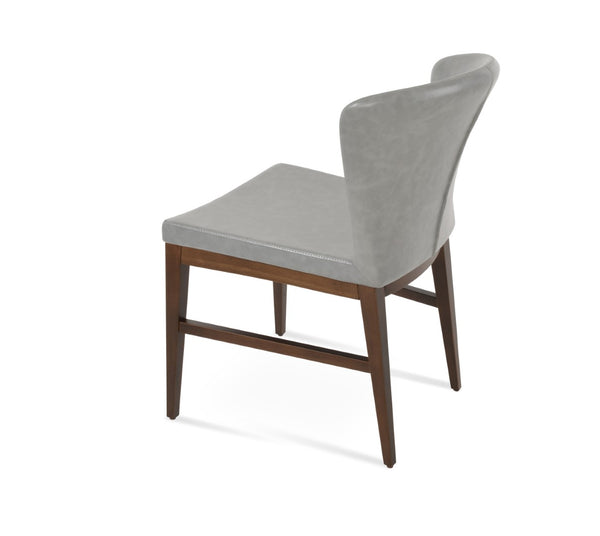 Soho Concept Capri Wood Chair - Stylish Dining Chair With Camira Era Fabric, 10-year Guarantee, Multiple Colors Light Grey,Walnut  Soho-concept-dining-chair-01770