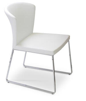 Soho Concept Capri Metal Dining Chair In White Boucle - Durable Camira Fabric, Chrome Finish, 10-year Guarantee Chrome,White  Soho-concept-dining-chair-01779