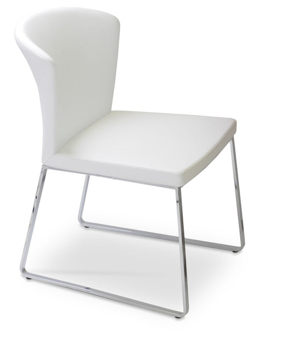 Soho Concept Capri Metal Dining Chair In White Boucle - Durable Camira Fabric, Chrome Finish, 10-year Guarantee Chrome,White  Soho-concept-dining-chair-01779