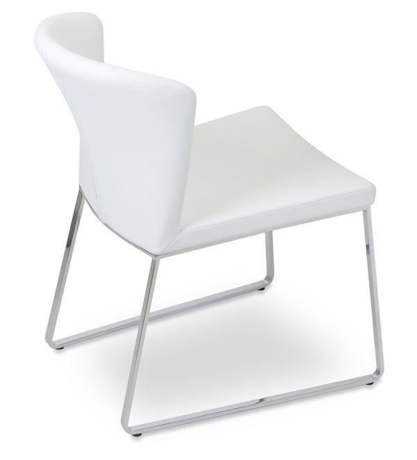 Soho Concept Capri Metal Dining Chair In White Boucle - Durable Camira Fabric, Chrome Finish, 10-year Guarantee Chrome,White  Soho-concept-dining-chair-01779