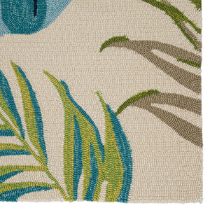 Jaipur Living Catalina Fraise Cat52 Tufted Handmade 100% Polypropylene Botanical Floral Outdoor Rug Blue, Green 100% Polypropylene, 100% Polypropylene Rug152292