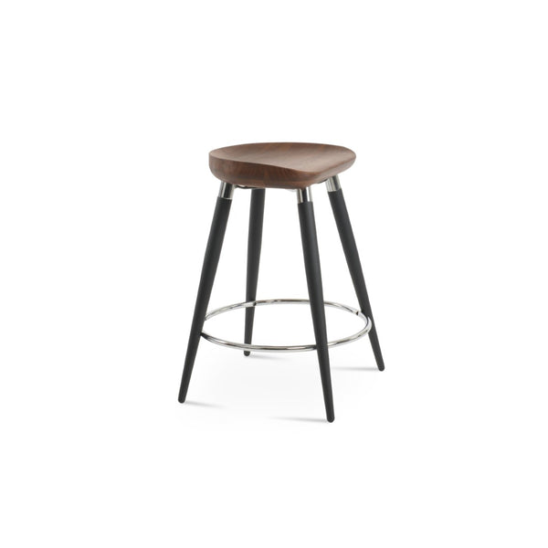 Soho Concept Cattelan Ana Barstools & Counterstools: Stylish Solid Walnut Seats With Durable Metal Accents Black,Chrome,Walnut  Soho-concept-dining-chair-07520