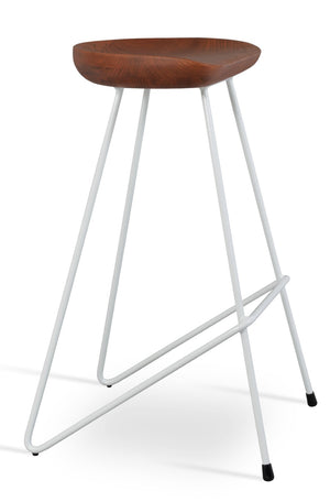 Soho Concept Cattelan Galata Barstools & Counterstools - Stylish Solid Wood Seats With Durable Metal Legs Ash,White Steel Tubular Legs Soho-concept-dining-chair-07524