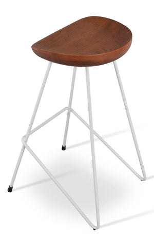 Soho Concept Cattelan Galata Barstools & Counterstools - Stylish Solid Wood Seats With Durable Metal Legs Ash,White Steel Tubular Legs Soho-concept-dining-chair-06605