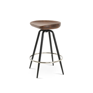 Soho Concept Cattelan Max Barstools & Counterstools: Solid Walnut Seat, Swivel Design, Stylish Metal & Wood Mix Black,Walnut Steel Tubular Legs Black ,S.Steel ,Walnut Finish Solid Wood Seat Dia, 13x16,8 Soho-concept-dining-chair-10776