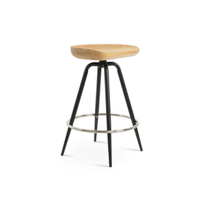 Soho Concept Cattelan Max Swivel Barstools With Solid Wood Seats And Durable Metal Bases – Stylish & Versatile Black,Ash,Natural Steel Tubular Legs Black ,S.Steel ,Walnut Finish Solid Wood Seat Dia, 13x16,8 Soho-concept-dining-chair-10778