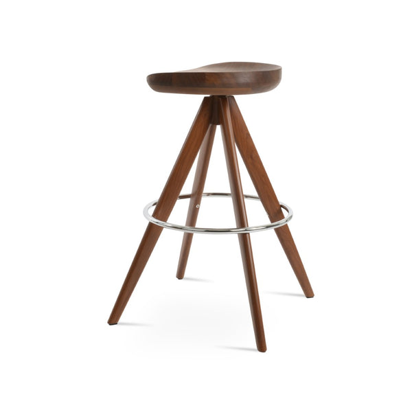 Soho Concept Cattelan Pyramid-mw Barstools & Counterstools - Solid Walnut Seat, Stylish Metal Bases, Durable Design Walnut  Soho-concept-dining-chair-10782