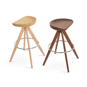 Soho Concept Cattelan Pyramid-mw Barstools & Counterstools - Solid Walnut Seat, Stylish Metal Bases, Durable Design Walnut,Ash,Natural  Soho-concept-dining-chair-10781