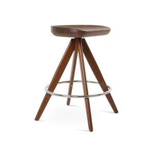 Soho Concept Cattelan Pyramid-mw Barstools & Counterstools - Solid Walnut Seat, Stylish Metal Bases, Durable Design Walnut  Soho-concept-dining-chair-10783