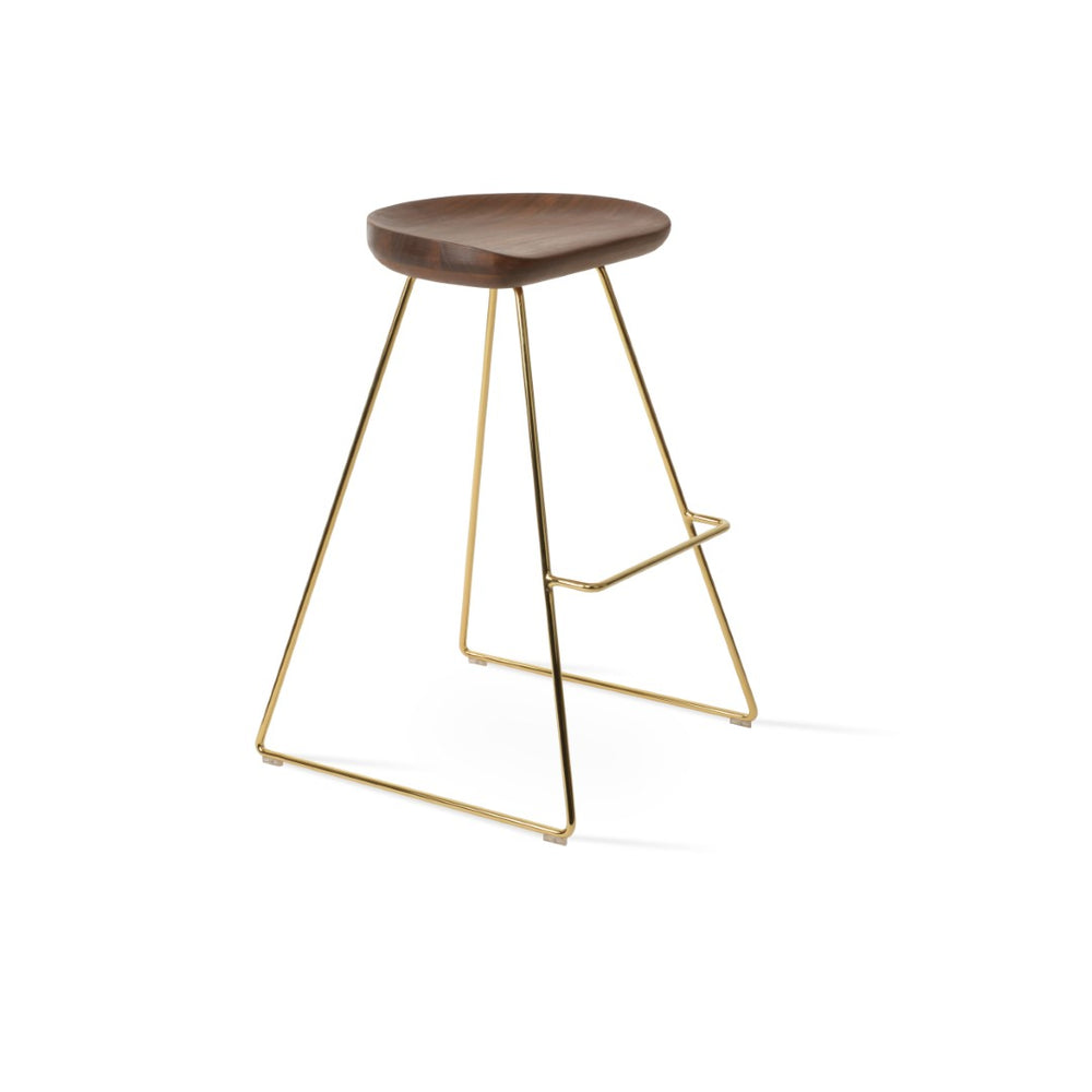 Soho Concept Cattelan Wire Barstools & Counterstools - Solid Walnut Seating With Stylish Metal Bases & Accents Walnut  Soho-concept-dining-chair-10786