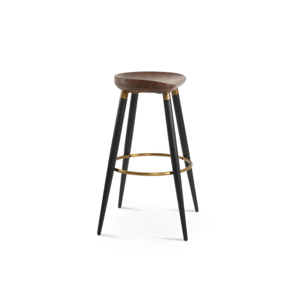 Soho Concept Cattelan Ana Barstools & Counterstools: Stylish Solid Walnut Seats With Durable Metal Accents Black,Brass,Walnut  Soho-concept-dining-chair-10738