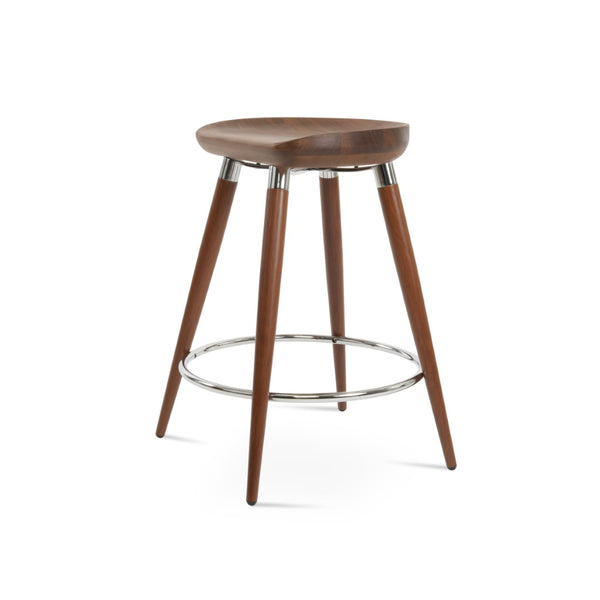 Soho Concept Cattelan Ana Barstools & Counterstools: Stylish Solid Walnut Seats With Durable Metal Accents Walnut,Chrome  Soho-concept-dining-chair-10739